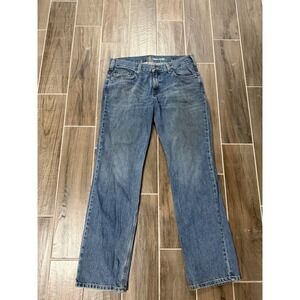 Carhartt Jeans Mens 36x34 B320-990 Relaxed Fit Straight Leg Workwear Blue Denim